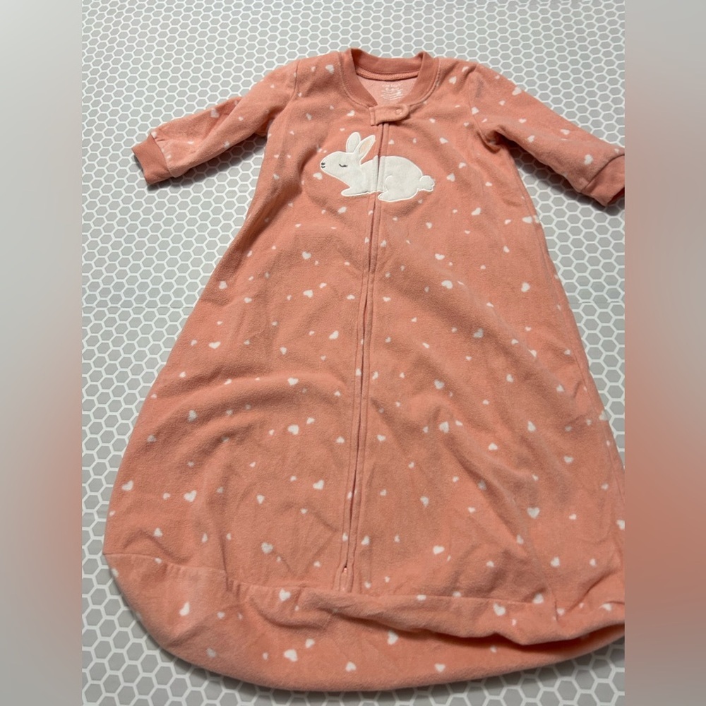 Carter’s Peach White Polka Dot Bunny Sleep Sack Closed Bottom

Size 6-9 M
